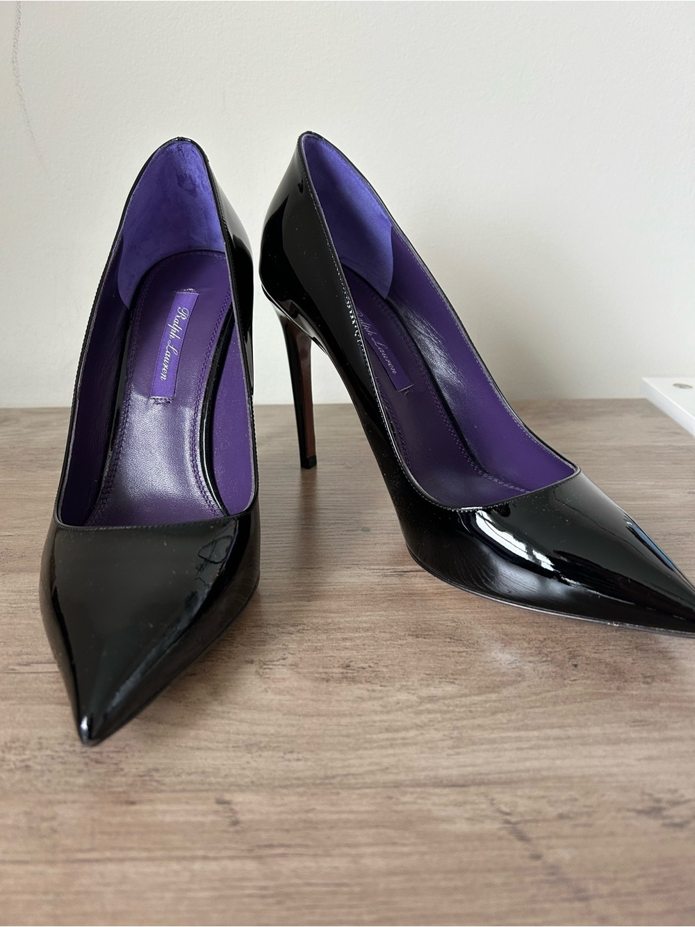 Ralph Lauren Celia Black Patent Heel‎ Size EU 38 New in Box Purple Label